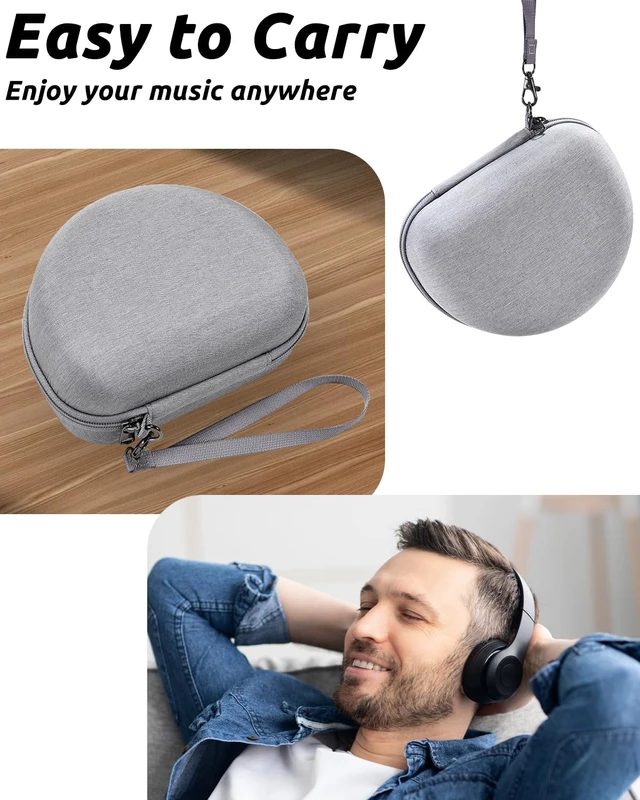 Alt view image 7 of 7 - Hard Storage Case Compatible with Skullcandy Crusher Over-Ear Headphones, for TOZO HT3 Headphones and More Foldable Headset, Travel Carrying Bag. (Case Only)-Gray