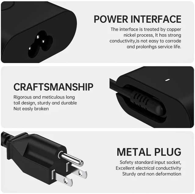 Alt view image 2 of 7 - 100W Dell USB C Charger for Latitude Precision Laptops Fast charging power adapter with built-in USB-C cable, compatible with Dell Inspiron, Latitude and Precision laptops