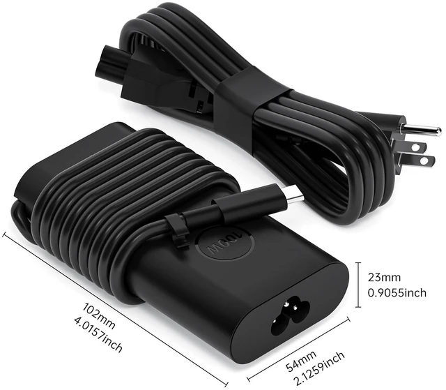 Alt view image 7 of 7 - 100W Dell USB C Charger for Latitude Precision Laptops Fast charging power adapter with built-in USB-C cable, compatible with Dell Inspiron, Latitude and Precision laptops