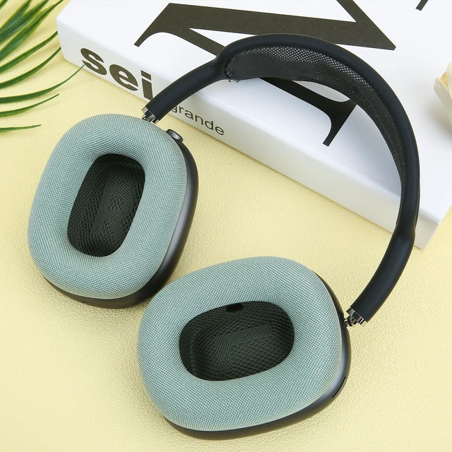 Alt view image 6 of 7 - Replacement Gel Ear Cushions for Apple AirPods Max 1, Mesh Fabric Covered Ear Pads & Silicone & Memory Foam and Magnet (Green)