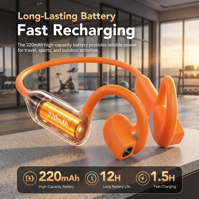 Alt view image 3 of 7 - Bone Conduction Headphones with Camera,Comfort Fit,Hands-Free POV Camera AI Translation Headphones,Open Ear Wireless Headphones with Hi-Fi Sound,Camera Headphones for Travel,Cycling,Running