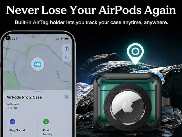 Alt view image 6 of 7 - for AirPods Pro 2 Case Hard Compatible with AirPods Pro 2nd/1st Generation Case with Air-tag Cute 2 in 1 Air-tag and Airpod Pro Cases for Airpod Pro 2/1 for Man Women(Green)