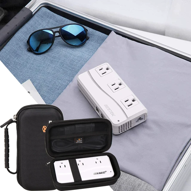 Alt view image 4 of 7 - Case Compatible with BESTEK 250W Power Converter / 220v to 110v Voltage Converter, Portable Storage Bag for Accessories (Black)
