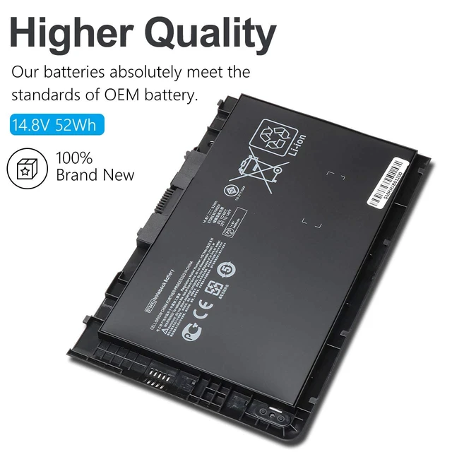 Alt view image 3 of 7 - BT04XL Laptop Battery Compatible for HP Elitebook Folio 9470 9470m 9480m Fit BT04 BT06 BT06XL BA06 BA06XL C8K21PA H4Q47AA 687945-001 696621-001 HSTNN-IB3Z HSTNN-DB3Z HSTNN-I10C 14.8V / 52Wh