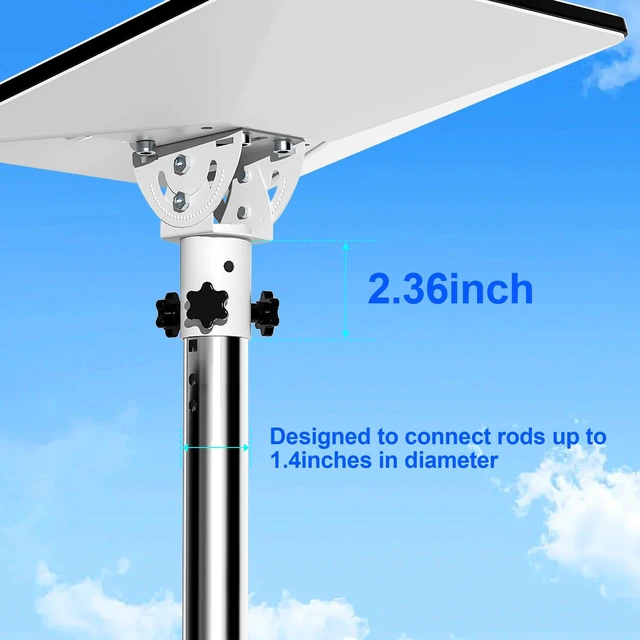 Alt view image 2 of 7 - Pipe Adapter for Starlink Mini Mini X, Fits 1-1.38 in Pole Mount Pole Adapter with Aluminum Alloy Plate, Painted Iron Shaft, 160° Tilt, 360° Rotation Compatible with Starlink Mini Mini Dish