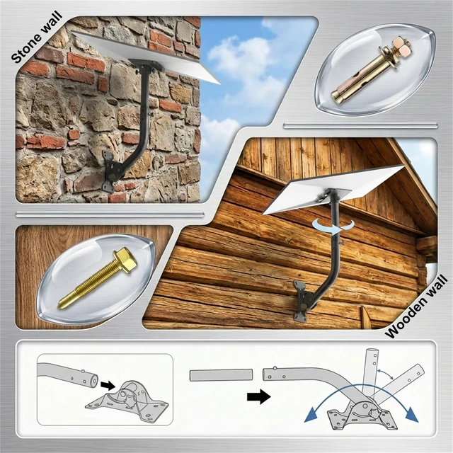 Alt view image 7 of 7 - Wall &Roof Mount for Gen 3& Gen 4/4X, 360° Adjustable and Extendable Fits Starlink Gen 3, Standard 4, and 4X. Extendable length. Mounts on wall, roof, concrete, or wood. Easy installation
