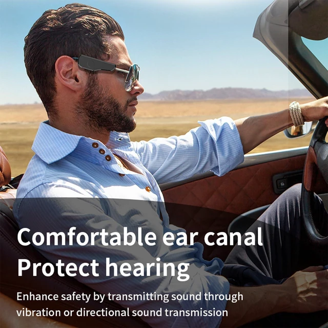 Alt view image 3 of 7 - Bluetooth Speaker Clip-On Glasses Open-Ear Speaker Touch Control Directional Sound Privacy Call for Driving Cycling Outdoor Sports Compatible with Sunglasses Normal Glasses