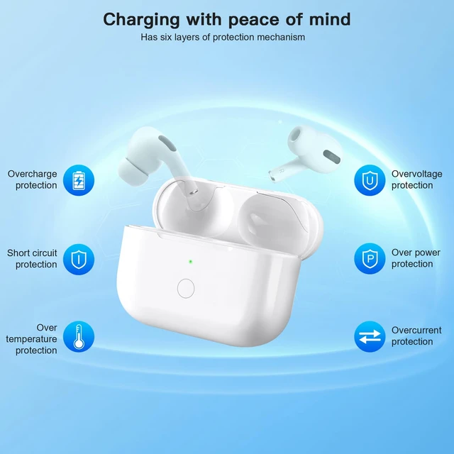 Alt view image 5 of 7 - Wireless Charging Case Compatible with AirPod Pro 2 1, Air Pod Pro 2 1 Charger Case Replacement with Bluetooth Pairing Sync Button, No Earbuds,USB-C Charging