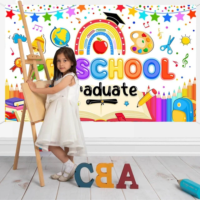 Alt view image 4 of 7 - Preschool Graduation Backdrop Banner 2026 Prek Kindergarten Graduation Decorations Banner Congrats Grad Class of 2026 Preschool Graduation Decorations Photo Booth Props 70.8 x 43.3 Inch