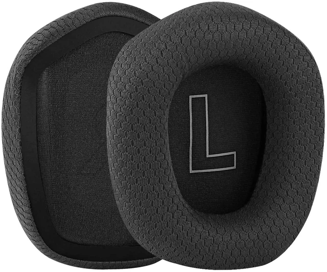Alt view image 3 of 7 - Mesh Replacement Ear Pads for Logitech G733 G535 G335, Black High-Density Memory Foam, Secure Earcup Groove Fit, 4-Step Installation Tool Included, 1 Pair, Video Guide