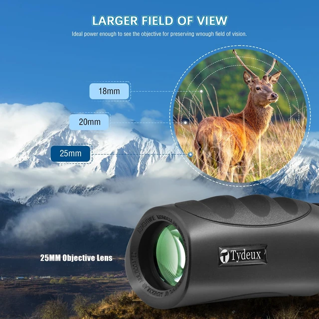 Alt view image 2 of 7 - Monocular Telescope Nature 10x25 for Hiking and Wildlife Viewing Pocket Sized Monocular, Multi-Coated Optics, 25mm Objective Lens, BaK-7 Prism, Lightweight for Outdoor, Waterproof & Fogproof