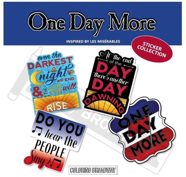 Main image of Les Miserables Inspired Stickers (Set of 4) One Day More Collection, Broadway Musical Merchandise, Die-Cut & Bubble Free Vinyl, Ideal Gift for Theatre Lovers