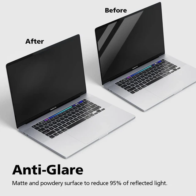 Alt view image 3 of 6 - Anti Blue Light Matte Screen Protector for MacBook Pro 15" (2017-2019) Anti-Glare Reducing Eye Fatigue with Blue Light Blocking Filter