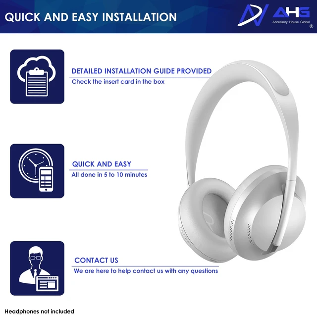 Alt view image 7 of 7 - nc 700 Replacement earpads Cushions Compatible with Bose nc700 Headphones/Bose 700 Noise Cancelling Headphones (Grey). Premium PU Leather Extra Thickness FlexiSoft High-Density Memory Foam