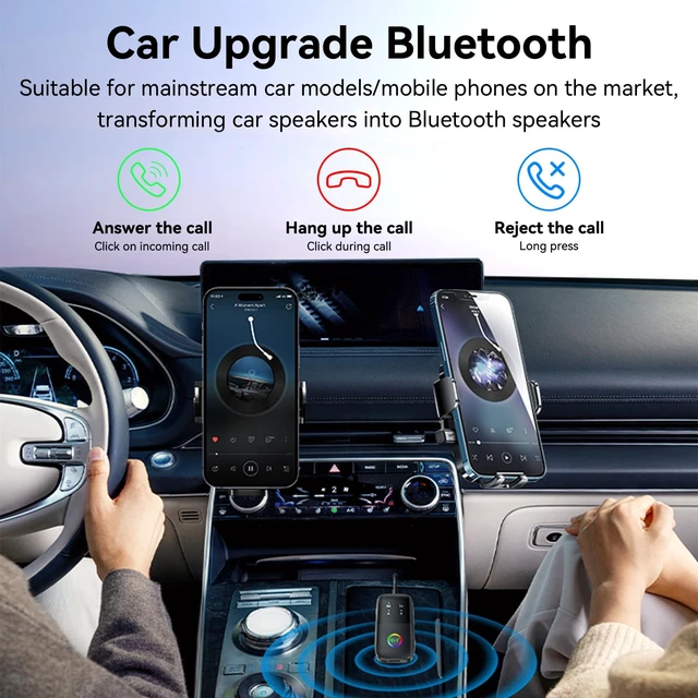 Alt view image 5 of 7 - Bluetooth 5.2 Transmitter Receiver aptX Adaptive/Low Latency/HD Bluetooth Adapter Support 2 AirPods Phones, Wireless Audio Receiver 3.5mm Aux Headphone Jack Adapter for Airplane Travel/TV/Home Stereo