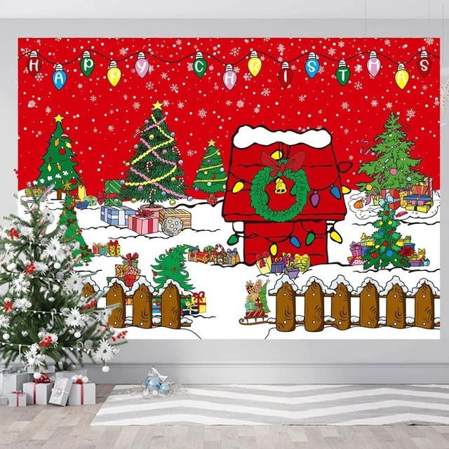 Alt view image 2 of 7 - Comic Christmas Red House Backdrop 8x6FT Winter Snowy Night Xmas Tree Kennel Photography Background for Kids Winter Holiday Christmas Party Decorations Supplies Photo Props