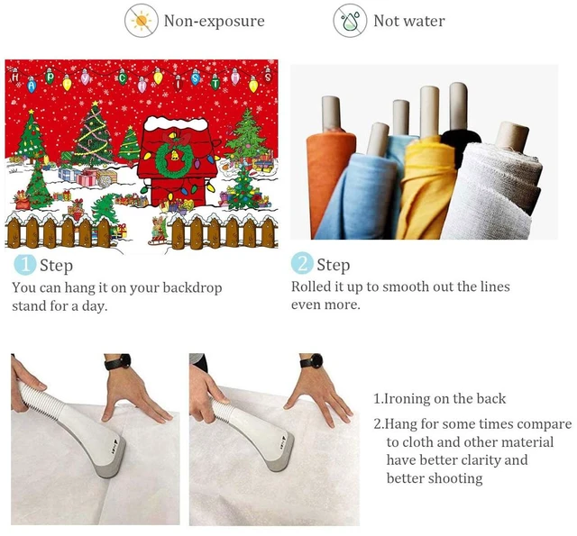 Alt view image 7 of 7 - Comic Christmas Red House Backdrop 8x6FT Winter Snowy Night Xmas Tree Kennel Photography Background for Kids Winter Holiday Christmas Party Decorations Supplies Photo Props