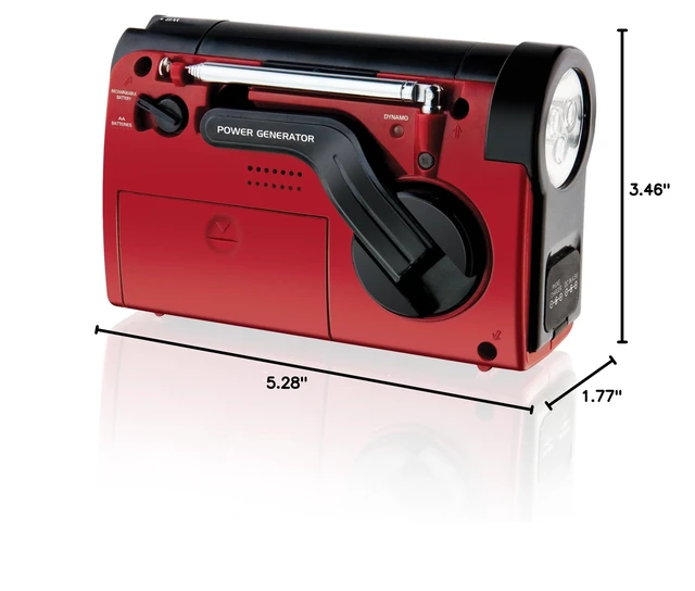 Alt view image 3 of 3 - Instant NOAA Weather Radio with Emergency Alerts, Red/Black
