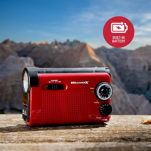 Alt view image 2 of 3 - Instant NOAA Weather Radio with Emergency Alerts, Red/Black