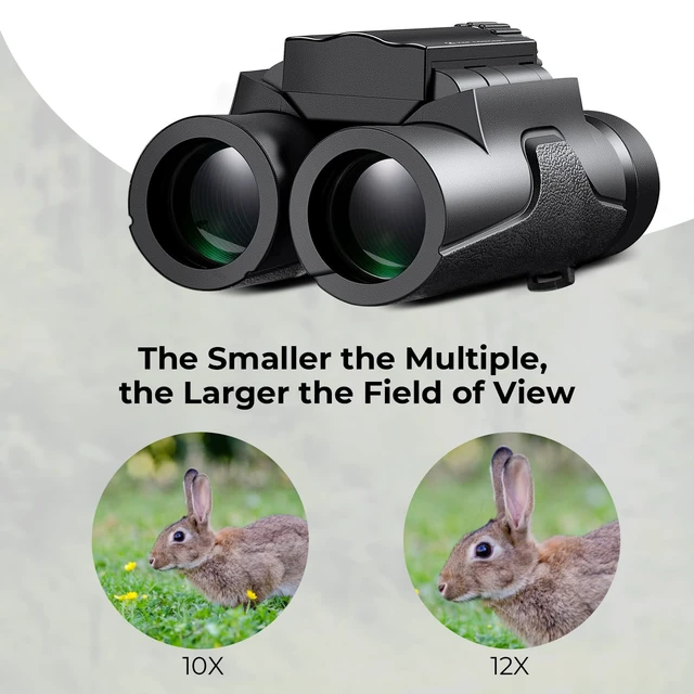 Alt view image 5 of 7 - 10x25 Compact Binoculars for Kids and Adults, with BAK4 Prism, FMC Lens, IP65 Waterproof & Neck Strap for Bird Watching Hunting Travel Camping Stargazing