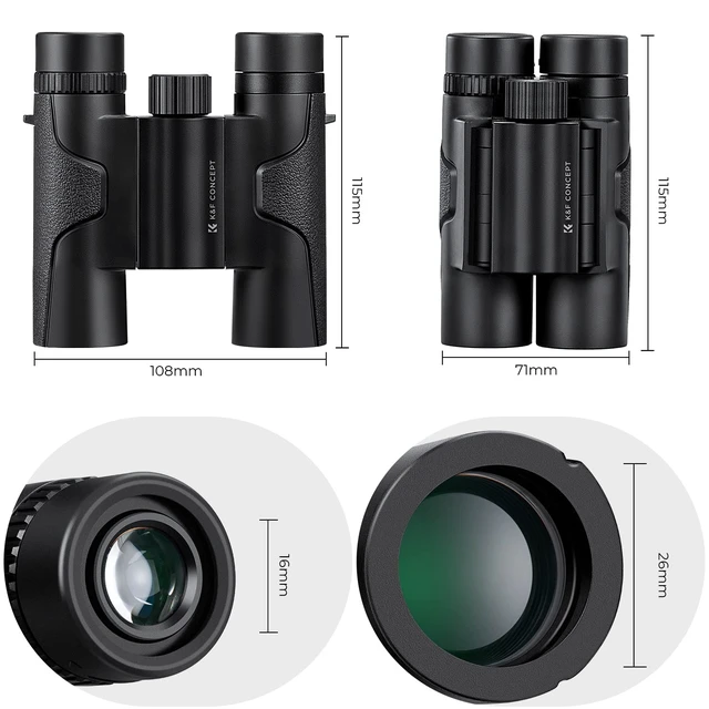 Alt view image 3 of 7 - 10x25 Compact Binoculars for Kids and Adults, with BAK4 Prism, FMC Lens, IP65 Waterproof & Neck Strap for Bird Watching Hunting Travel Camping Stargazing