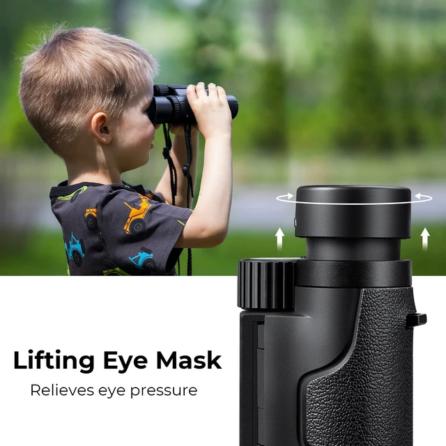 Alt view image 7 of 7 - 10x25 Compact Binoculars for Kids and Adults, with BAK4 Prism, FMC Lens, IP65 Waterproof & Neck Strap for Bird Watching Hunting Travel Camping Stargazing