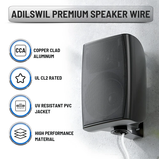 Alt view image 6 of 6 - 14 Gauge Speaker Wire (100FT), Electrical Wire,14 AWG Stranded PVC Extension Cord, 12V Low Voltage/Tinned Copper/Flexible Cable for Automotive Wiring, Lamp Cord, Marine Cable-CCA