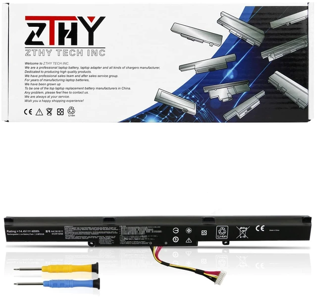 Main image of A41N1611 Battery Replacement for Asus Rog Strix GL553VD GL553VE GL553VW GL753V GL753VD GL753VE FX53VD FX53VE FX53VW FX553VD FX553VE FX753VD FX753VE ZX53VW ZX553VD PX553VD PX753VD G553VD G553VE