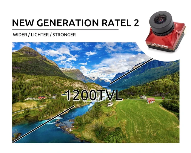 Alt view image 3 of 7 - Ratel 2 Analog FPV Camera, Red, 1200TVL, Starlight 1/1.8-inch sensor, 165° FOV, NTSC/PAL and 16:9/4:3 switchable, with a 2.1mm lens for FPV racing drones