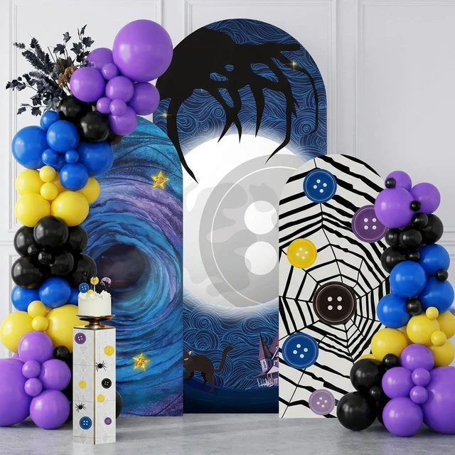 Alt view image 4 of 7 - 101P Starry Night Arch Backdrop Covers Balloon Garland for Halloween Decor Large Party Set, Party Backdrop and Photo Props, Suitable for Multiple Scenarios, Halloween Party Decorations