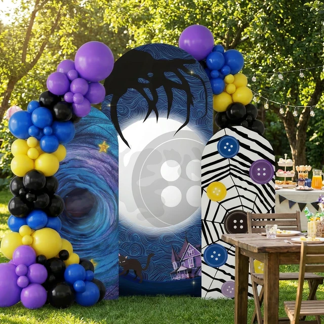 Alt view image 7 of 7 - 101P Starry Night Arch Backdrop Covers Balloon Garland for Halloween Decor Large Party Set, Party Backdrop and Photo Props, Suitable for Multiple Scenarios, Halloween Party Decorations