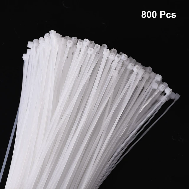 Alt view image 3 of 6 - 800pcs 8 Inch 11 Lbs Cable Zip Ties Self-Locking Small Nylon Cable Tie Wraps 1/8" for Cord Management, White