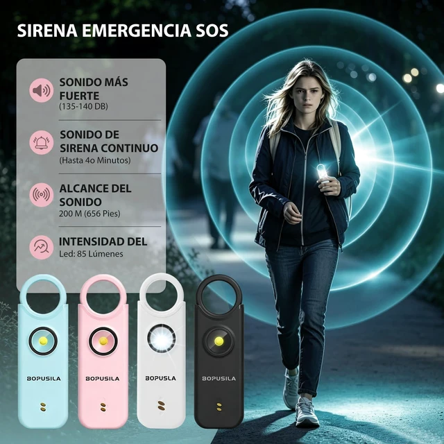 Alt view image 5 of 7 - Personal Safety Alarm for Women with Portable Folding Knife Set Womens safety alarm with pink pocket knife. Practical cutter & stylish selfdefense accessory, compact for purse & pocket