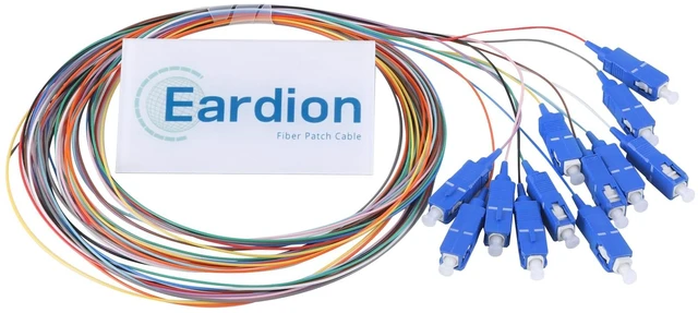 Main image of SC/UPC Fiber Optic Pigtail, 1.5 Meters 12 Strand Single Mode SC/UPC Fiber Optic Pigtail, Color Coded Pigtail Strand for Networks Communication System