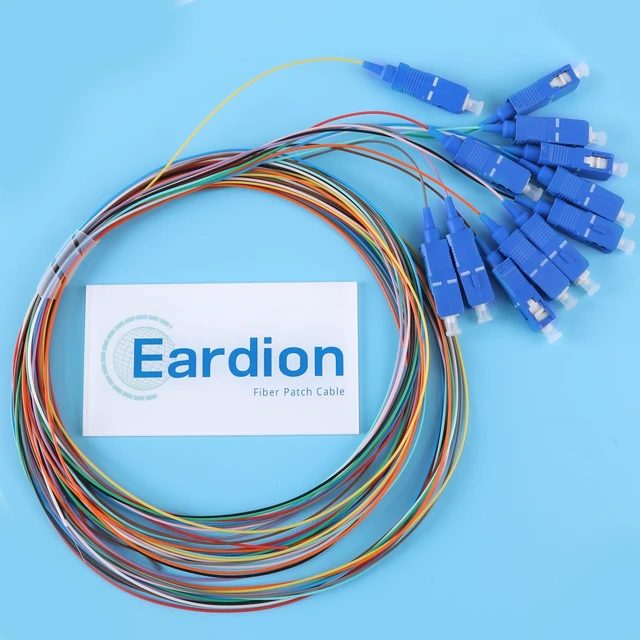 Alt view image 4 of 7 - SC/UPC Fiber Optic Pigtail, 1.5 Meters 12 Strand Single Mode SC/UPC Fiber Optic Pigtail, Color Coded Pigtail Strand for Networks Communication System