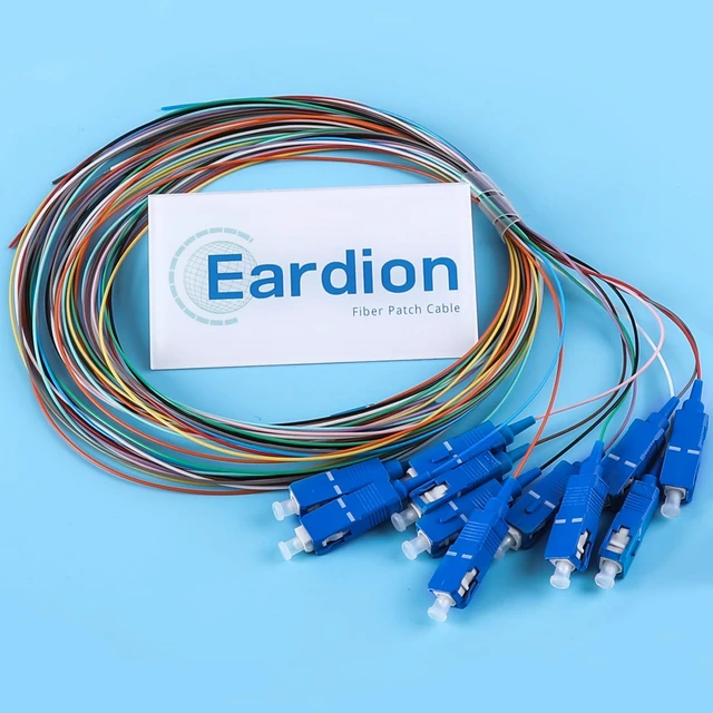 Alt view image 3 of 7 - SC/UPC Fiber Optic Pigtail, 1.5 Meters 12 Strand Single Mode SC/UPC Fiber Optic Pigtail, Color Coded Pigtail Strand for Networks Communication System