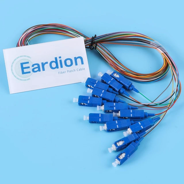 Alt view image 2 of 7 - SC/UPC Fiber Optic Pigtail, 1.5 Meters 12 Strand Single Mode SC/UPC Fiber Optic Pigtail, Color Coded Pigtail Strand for Networks Communication System