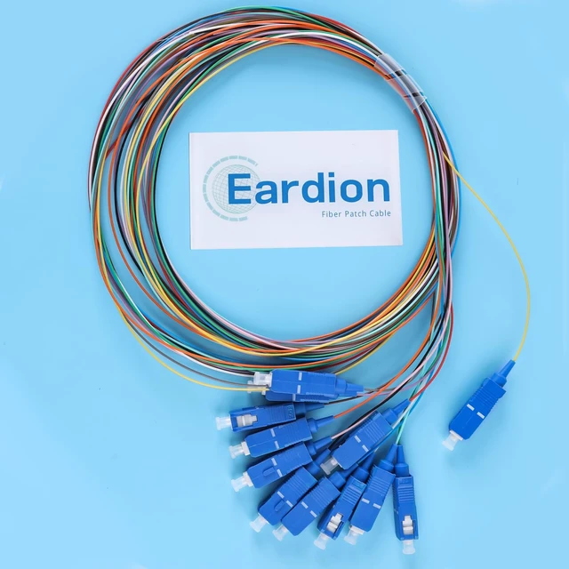 Alt view image 6 of 7 - SC/UPC Fiber Optic Pigtail, 1.5 Meters 12 Strand Single Mode SC/UPC Fiber Optic Pigtail, Color Coded Pigtail Strand for Networks Communication System
