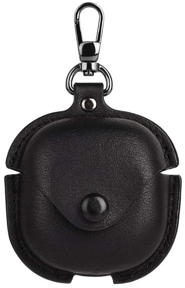 Main image of for Samsung Galaxy Buds 4 / Buds 4 Pro Leather Case with Keychain Lock, Stylish Retro PU Leather Wireless Charging Earbuds Protective Cover for Galaxy Buds4 / Buds 4Pro for Women Men (Black)