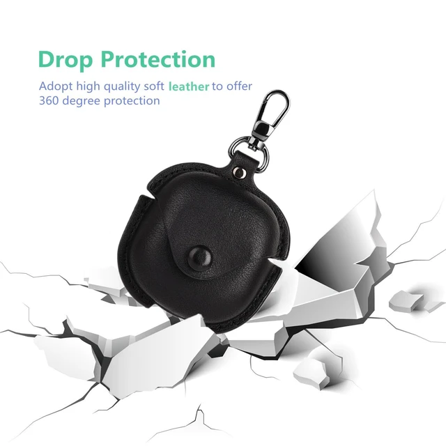 Alt view image 2 of 7 - for Samsung Galaxy Buds 4 / Buds 4 Pro Leather Case with Keychain Lock, Stylish Retro PU Leather Wireless Charging Earbuds Protective Cover for Galaxy Buds4 / Buds 4Pro for Women Men (Black)