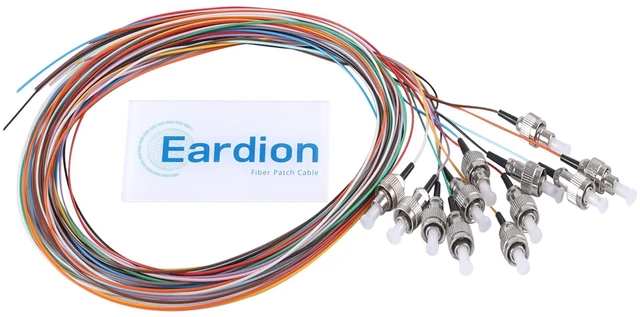 Main image of FC/UPC Fiber Optic Pigtail, 1.5 Meter 12 Strand FC-UPC SingleMode 9/125 Fiber Pigtail, Color Coded Fiber Optic Pigtail Strand-0.9mm for Networks Communication System