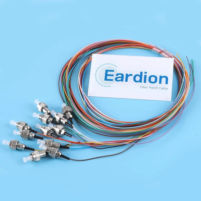 Alt view image 3 of 7 - FC/UPC Fiber Optic Pigtail, 1.5 Meter 12 Strand FC-UPC SingleMode 9/125 Fiber Pigtail, Color Coded Fiber Optic Pigtail Strand-0.9mm for Networks Communication System