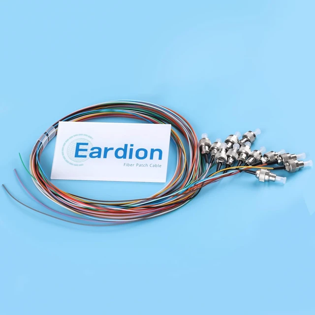 Alt view image 6 of 7 - FC/UPC Fiber Optic Pigtail, 1.5 Meter 12 Strand FC-UPC SingleMode 9/125 Fiber Pigtail, Color Coded Fiber Optic Pigtail Strand-0.9mm for Networks Communication System