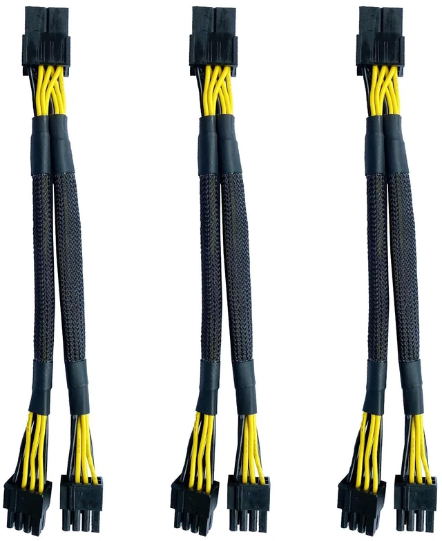 Main image of GPU PCI-e 8 Pin Female to Dual 8(6+2) Pin Male PCI Express Braided Sleeved Splitter Power Cable 8.7 inches/22cm
