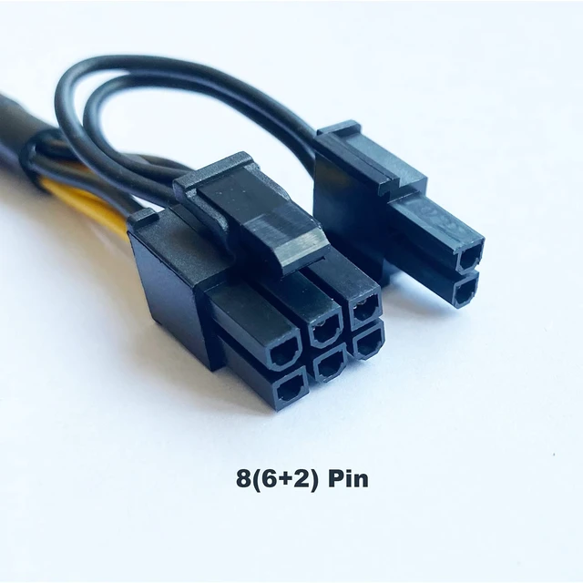 Alt view image 4 of 6 - GPU PCI-e 8 Pin Female to Dual 8(6+2) Pin Male PCI Express Braided Sleeved Splitter Power Cable 8.7 inches/22cm