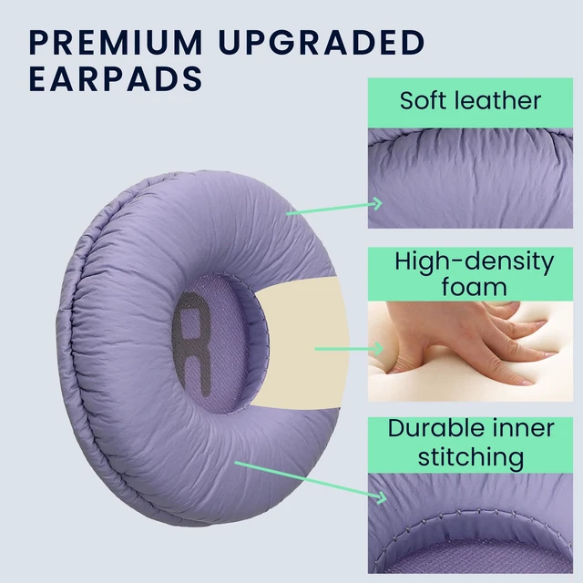 Alt view image 3 of 7 - Ear Pads Compatible with JBL Tune 600 / 500BT / 510BT / 520BT / 450 Earpads - 2X Replacement for Headphones - Lavender