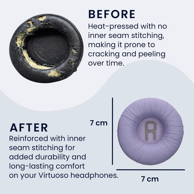 Alt view image 4 of 7 - Ear Pads Compatible with JBL Tune 600 / 500BT / 510BT / 520BT / 450 Earpads - 2X Replacement for Headphones - Lavender