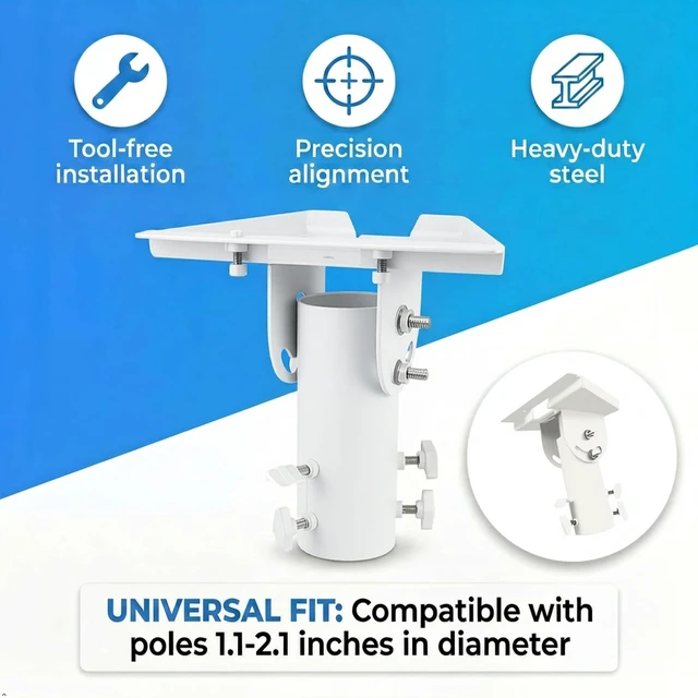 Alt view image 3 of 6 - Pipe Adapter Pole Mount for Starlink Standard 4/4X/Gen3, Adjustable Pole Mount Adapter Kit for Starlink Standard 4/4X Dish, with Multiple Adjustment Capabilitie