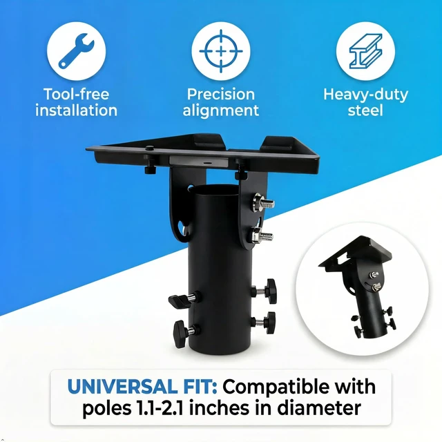 Alt view image 4 of 7 - Pipe Adapter Pole Mount for Starlink Standard 4/4X/Gen3 Adjustable Pole Mount Adapter Kit for Starlink Standard 4/4X Dish, with Multiple Adjustment Capabilitie