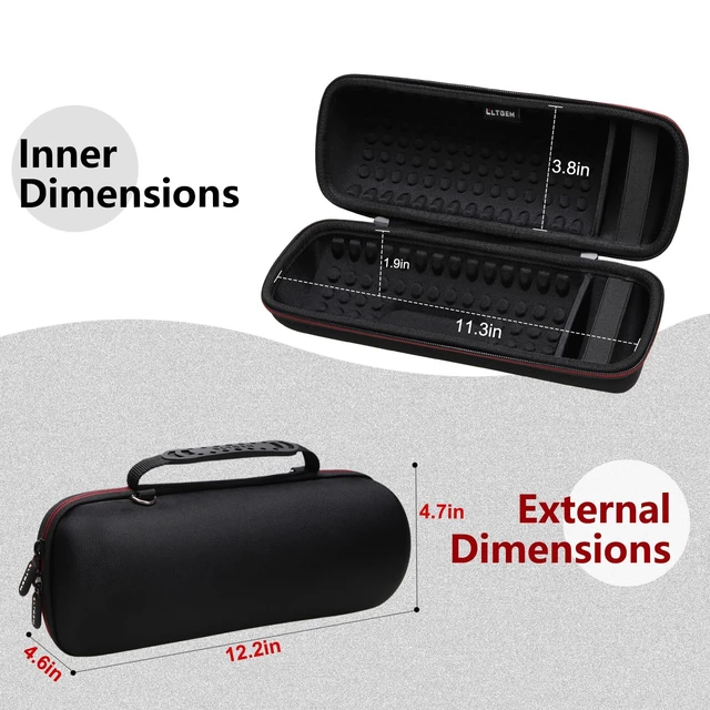 Alt view image 2 of 7 - LTGEM Case for Charge 4/ Charge 5 Speaker Carrying Case Hard Storage Travel Protective Bag Fits Charger and USB Cable (Lycra Black with Shoulder Strap)
